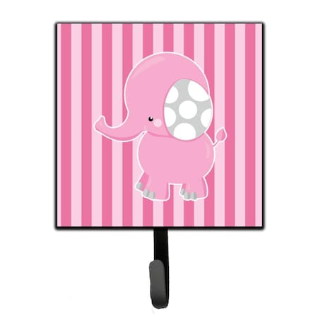 Carolines Treasures Elephant on Pink Stripes Leash or Key Holder BB6955SH4